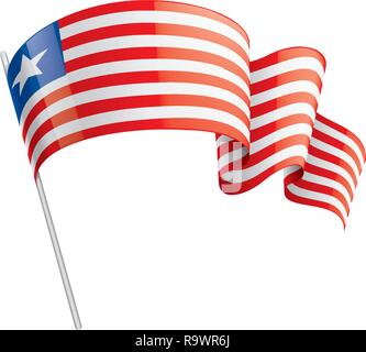 Liberia flag, vector illustration on a white background. Stock Vector