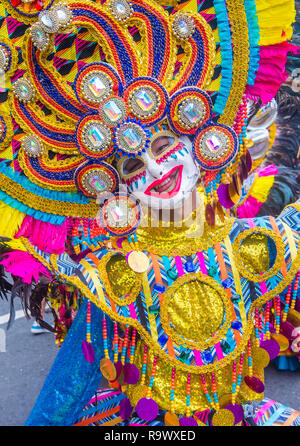 Participant in the Masskara Festival in Bacolod Philippines Stock Photo