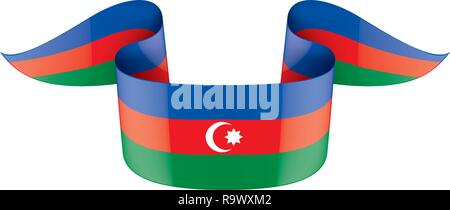 Azerbaijan flag, vector illustration on a white background Stock Vector