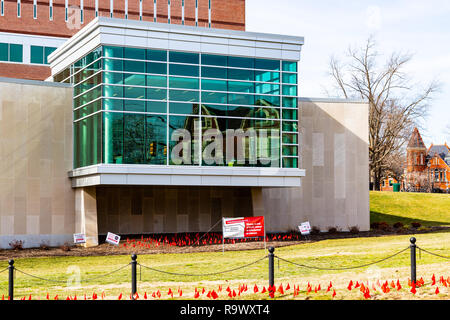 Millersville, PA, USA - February 22, 2016:  The Red Flag Campaign at the Millersville University, in Lancaster County, PA Stock Photo