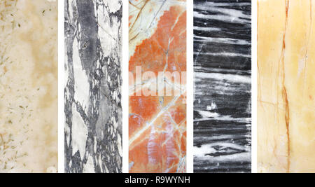 Set of banners with marble texture of different colors. Endless texture can be used for wallpaper, pattern fills, web page background, surface texture Stock Photo