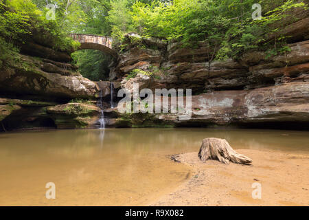 Hocking hill is lesser known waterfall from OHIO. Its a magical place to visit and enjoy nature. Makes a great background. Stock Photo