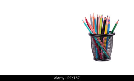 Colourful pencils isolated on white Stock Photo