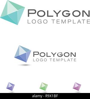 Polygon or diamond symbol vector company logo template Stock Vector