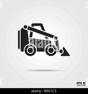 Skid-steer icon vector. Construction equipment symbol. Stock Vector