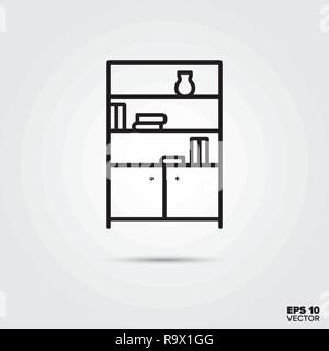 cupboard line icon vector illustration. Home decoration and interior symbol. Stock Vector