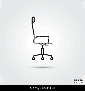 revolving office chair line icon vector illustration. Home decoration and interior symbol. Stock Vector
