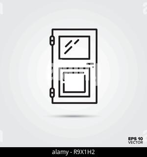 Door panel line icon vector illustration. Home decoration and interior symbol. Stock Vector