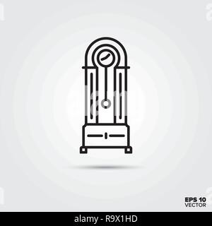 grandfather clock line icon vector illustration. Home decoration and interior symbol. Stock Vector