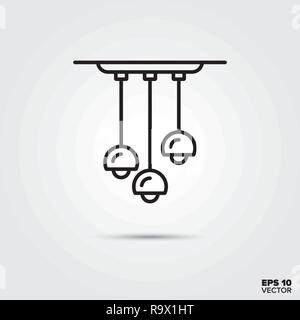 Ceiling lamp line icon vector illustration. Home decoration and interior symbol. Stock Vector