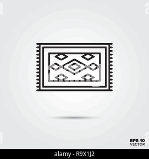 carpet line icon vector illustration. Home decoration and interior symbol. Stock Vector