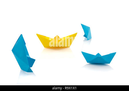 Sinking Ship Origami Tutorial Sinking ships, origami concept Stock Photo - Alamy