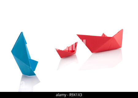 Sinking Ship Origami Tutorial Sinking ships, origami concept Stock Photo - Alamy