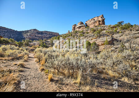 Trail in the Colorado National Monument Park, Colorado, USA. Stock Photo