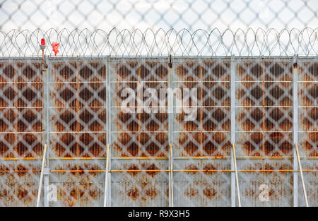 Multiple barriers at JFK Airport, NY Stock Photo