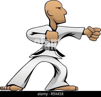 Martial Arts Karate Guy Cartoon Vector Illustration Stock Vector