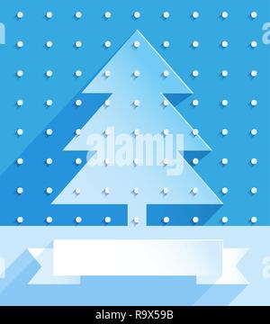 Holiday cover for Happy New Year events. xmas tree and snow on Christmas background. low poly triangles, geometric shapes. Vector illustration for hol Stock Vector