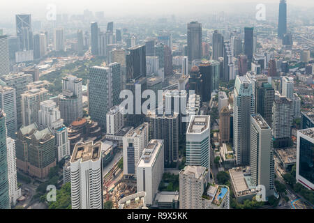 Kuala Lumpur city center overlooking the skyscrapers and streets. Stock Photo