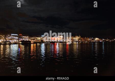 Walking around Zürich at night Stock Photo