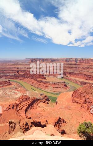 Canyon landscape - Dead Horse Point State Park in Utah, United States. Famous Colorado River canyon carved in red sandstone. Stock Photo