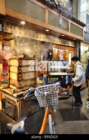 KYOTO, JAPAN - NOVEMBER 27, 2016: Japanese restaurant in Kyoto, Japan. Kyoto is a major city with population of 1.5 million. Stock Photo