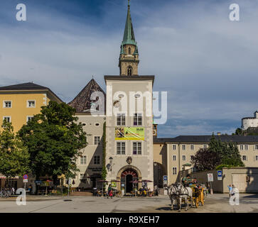 Salzburg, Austria -  birthplace of Wolfgang Amadeus Mozart, Salzburg is a UNESCO World Heritage Site due to its wonderful baroque architecture Stock Photo