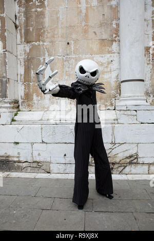 Jack Skellington cosplay at Lucca Comics 2018, Italy Stock Photo