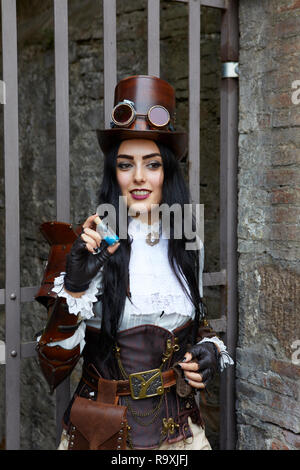 Female Steampunk Cosplay at Lucca Comics 2018, Lucca, Italy Stock Photo