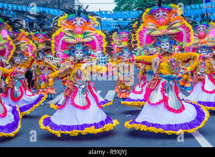 Participants in the Masskara Festival in Bacolod Philippines Stock Photo