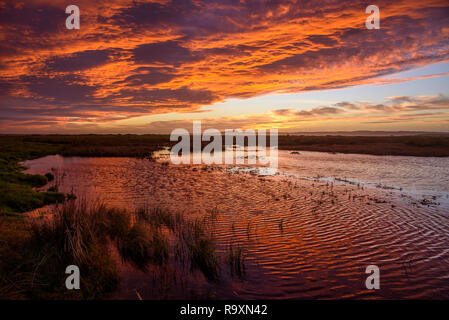 Sunset over Islay, near Bridgend, Inner Hebrides, Argyll & Bute, Scotland Stock Photo