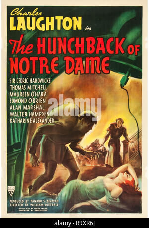 The Hunchback of Notre Dame (RKO, 1939) Poster  Charles Laughton  File Reference # 33635 970THA Stock Photo