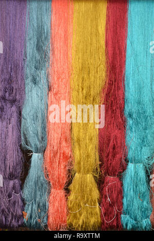 silk production process, colorful raw silk thread Stock Photo - Alamy