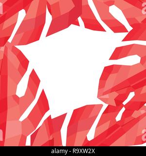 Botanical vector banner with polygonal leaves and place for your message in center. Stock Vector