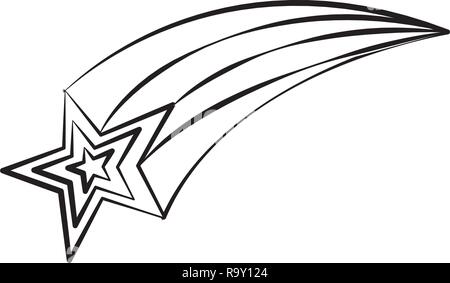 shooting star doodle Stock Vector