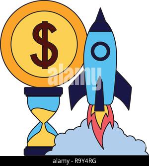 business rocket clock coin money Stock Vector Image & Art - Alamy
