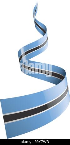 Botswana Ribbon Waving Flag Isolated on White. Vector Illustration ...
