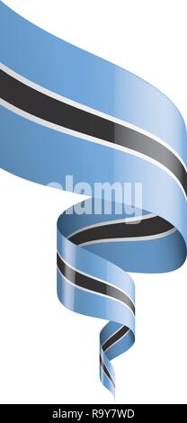 3D Realistic waving Flag of Botswana on white background Stock Vector ...
