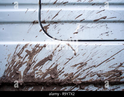 Mud stain on the side of car Stock Photo