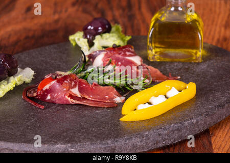 Turkish bacon, pastrami (kayseri pastirma) Stock Photo