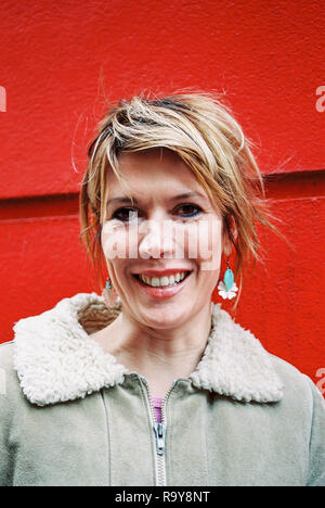 English comedian, actress, writer, and director Julia Davis photographed in 2004,Soho, London, England, United Kingdom. Stock Photo