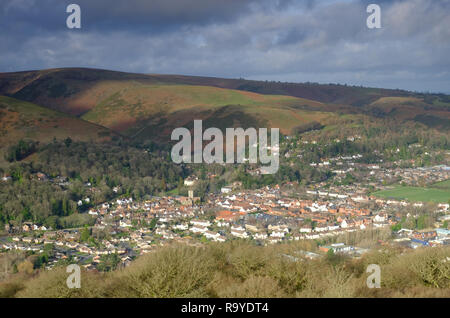 Church Stretton town in Shropshire, at the foot of the Long Mynd Stock Photo