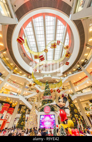 KL,Malaysia - Dec 29,2018 : Mickey Mouse's figurines Christmas decoration in Pavilion Kuala Lumpur to commemorate Mickey Mouse’s 90th anniversary. Stock Photo