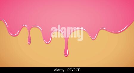 sweet pink melting donut glaze vector illustration EPS10 Stock Vector