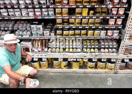 Miami Florida,The Home Depot,inside interior,hardware big box store,do it yourself,shopping shopper shoppers shop shops market markets marketplace buy Stock Photo