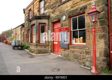 Goathland Station on the North Yorkshire Moors Railway, which is as if time has almost stood still at this well preserved steam railway Stock Photo