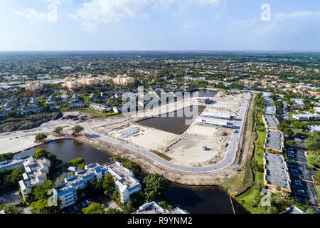 Weston Florida,Fort Ft. Lauderdale,aerial overhead view from above,under new construction site building builder,new housing neighborhood economic deve Stock Photo