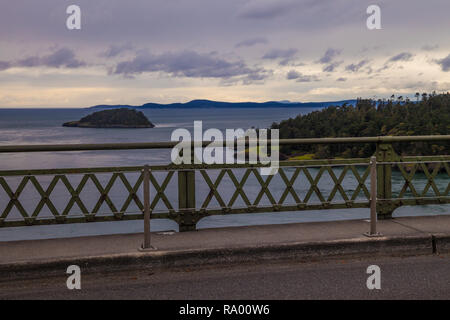 Bridge over Deception Pass in Washington state, USA Stock Photo