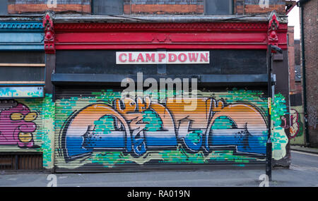 Clampdown Records. Iconic record store. Manchester City Centre England 21.4.18 Stock Photo