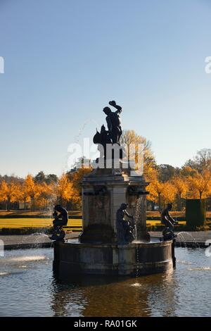 Hercules in violation of the dragon, bronze, 1590-94, by Adrien de Vries, in Drottningholm Castle Park Stockholm / Sweden. Stock Photo