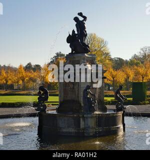 Hercules in violation of the dragon, bronze, 1590-94, by Adrien de Vries, in Drottningholm Castle Park Stockholm / Sweden. Stock Photo